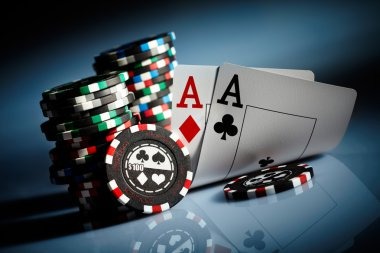 Live-dealer blackjack table with dealer and cards